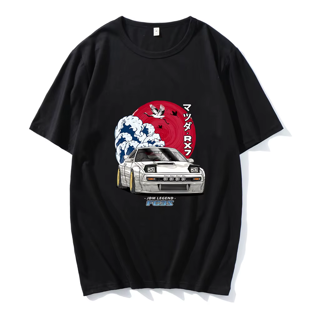 JDM-T-shirt à Manches Courtes pour Homme, en Coton Doux, de Haute Qualité, Style Streetwear, à la Mo