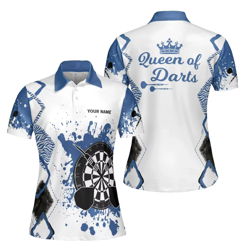 Polo à motif géométrique coloré pour femmes, t-shirts personnalisés avec impression 3D Dart, hauts d