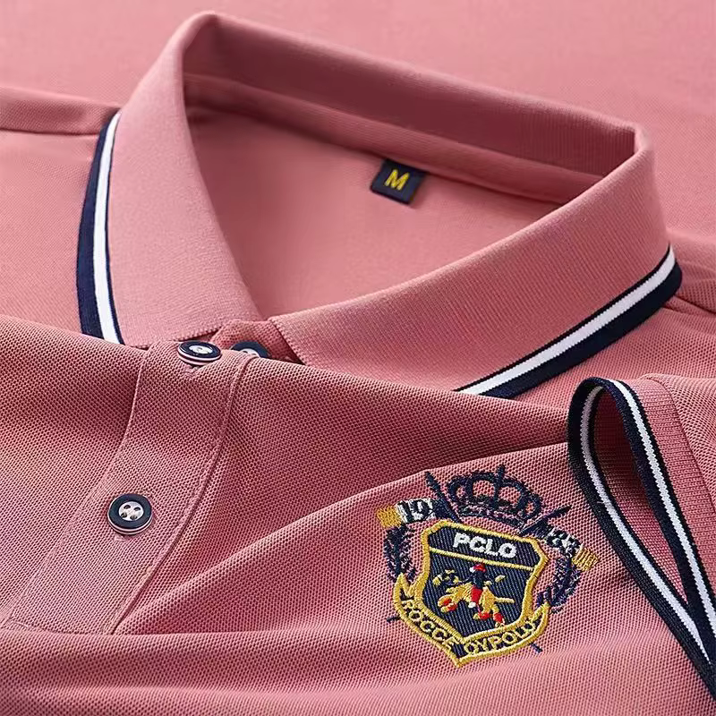 Polo brodé d'été pour hommes, T-Shirt à manches courtes, Design à revers, respirant, léger, Streetwe
