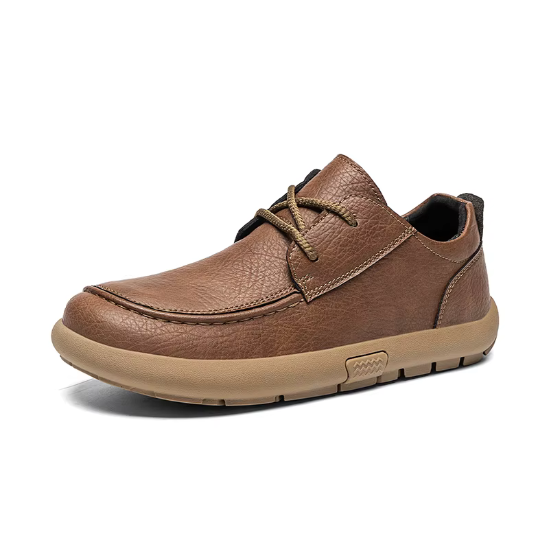 Chaussures en cuir à lacets pour hommes, mocassins doux et confortables, chaussures d'affaires plate