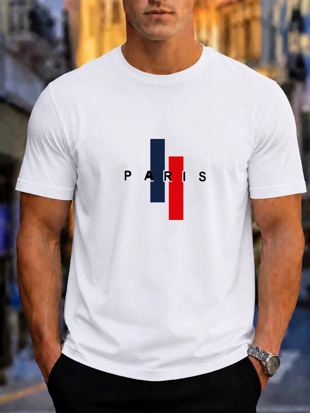 Nouveau T-shirt Sport Respirant 2026, Imprimé Lettres France Paris, Col Rond Décontracté pour Homme,