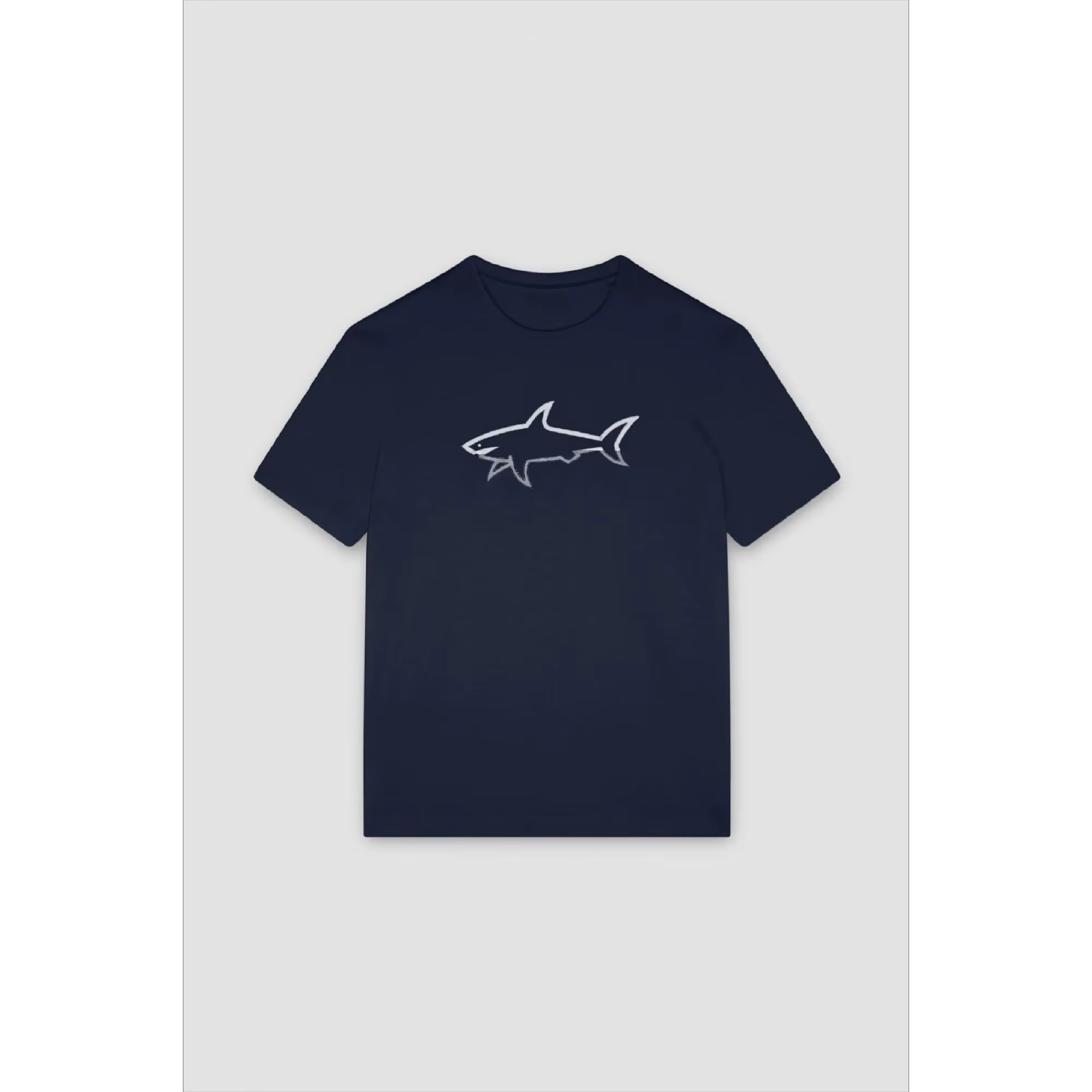 T-shirt d'été en pur coton pour hommes, décontracté, ample, imprimé requin, sport, col rond, manches