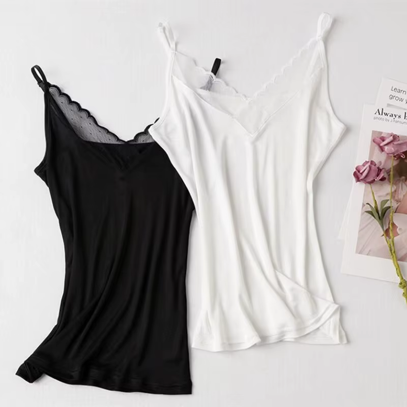 InjStrap Top col en V pour femme, 2023 naturel, mûrier, blanc et noir, glaçure, précieux, caraco en