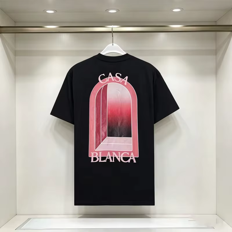 T-shirt Famille Imprimé Porte Fantaisie de Casablanca 2026 – Haut de Gamme Unisexe Ample pour le Spo