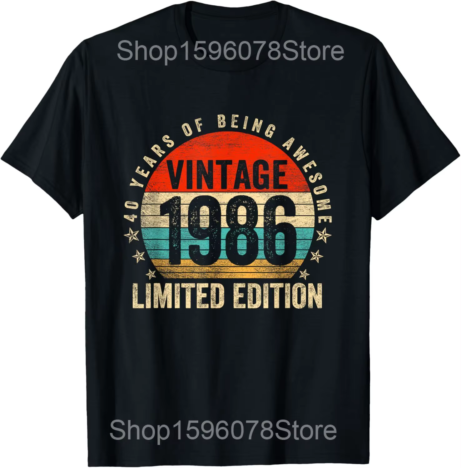 40 ans classique 1986 Vintage Cassette bande drôle 40th t-shirts hommes Streetwear t-shirt à manches