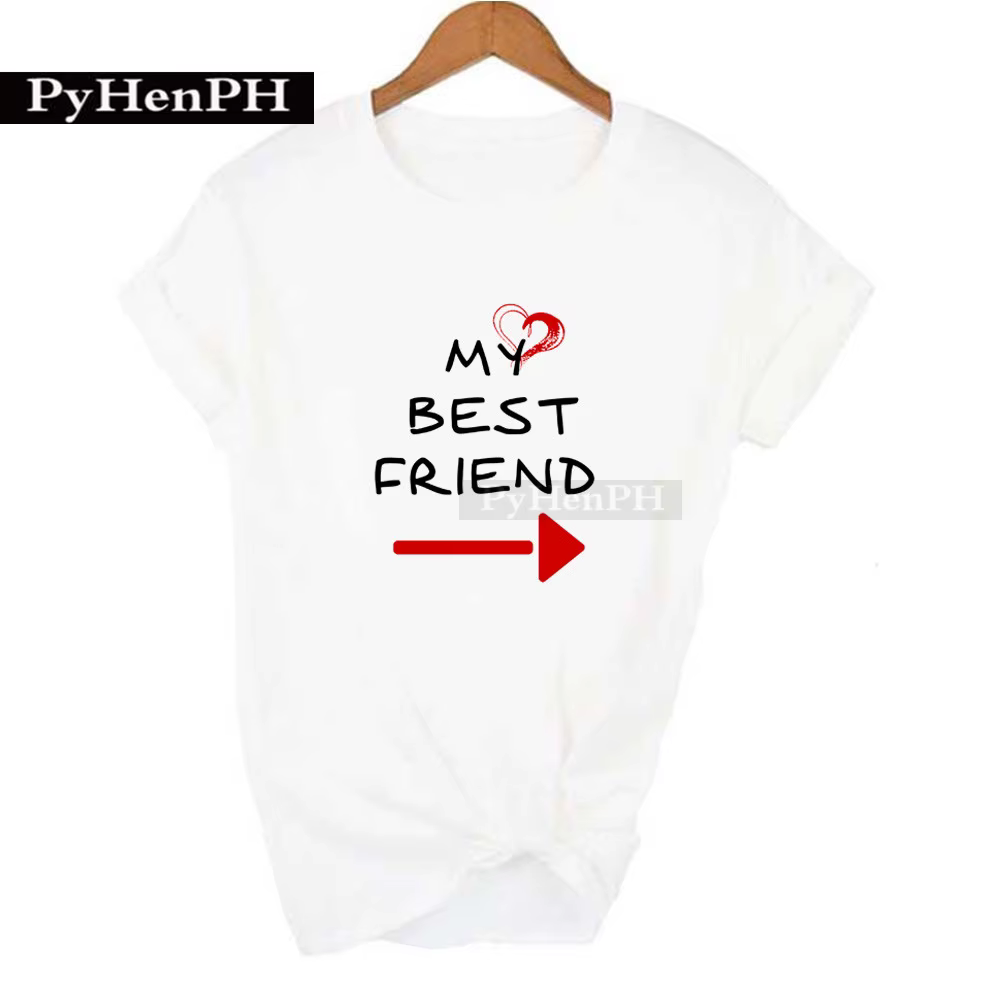 Mon meilleur ami 2T-shirt tendance lettre Inha, t-shirts graphiques à manches courtes du meilleur am