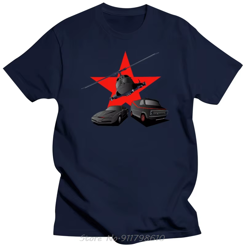 Airwolf-T-Shirt de reconnaissance des années 80 pour homme, streetwear décontracté, été
