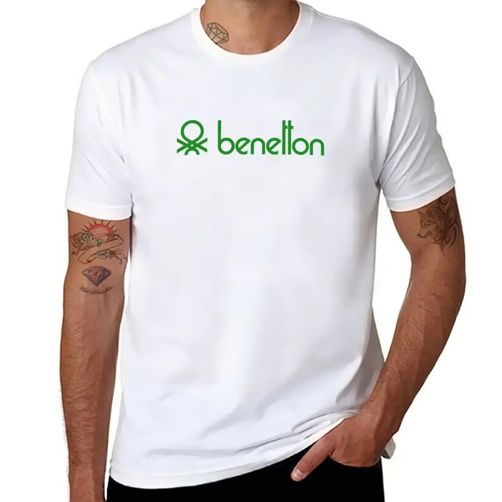 T-shirt imprimé pour homme United Colors of Benetton, grande taille, tendance mode 2026, nouveau sty