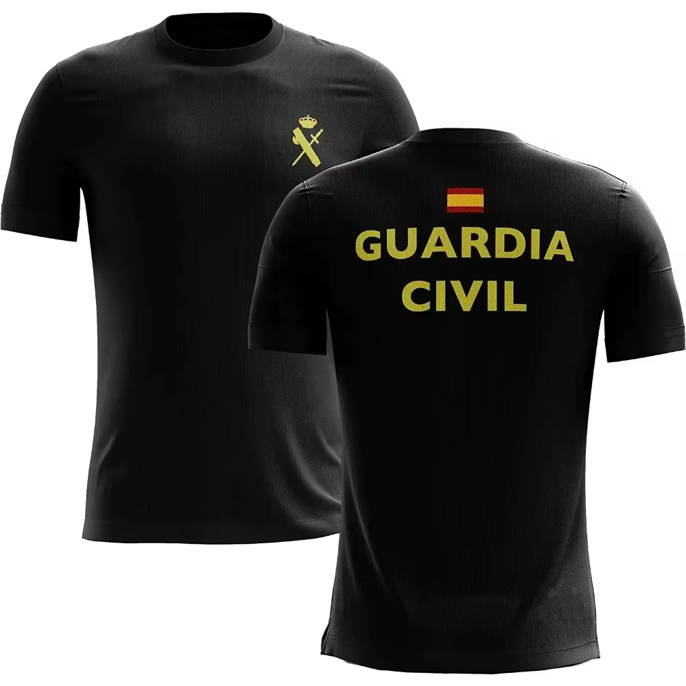 Nouveau T-shirt imprimé Guardia Civil Espagnole 2026, manches courtes, streetwear, pour hommes et fe