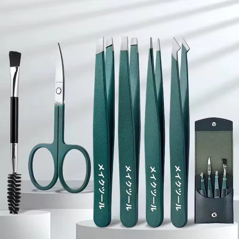 Ensemble de pinces à épiler en acier inoxydable, 4 pièces, précision professionnelle unisexe pour po