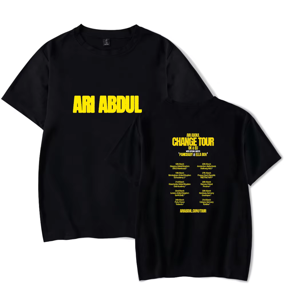 Ari Abdul Change tour Merch Tshirt pour hommes et femmes, hauts à manches courtes