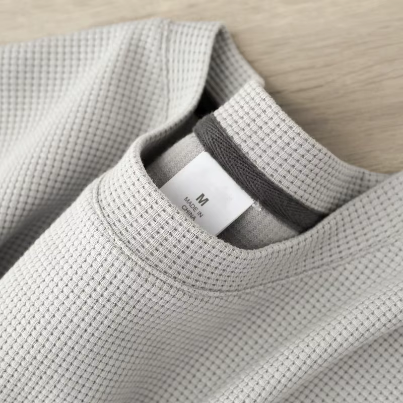 T-shirt gaufré à manches courtes pour hommes et femmes, haut d'été japonais à col rond et demi-manch