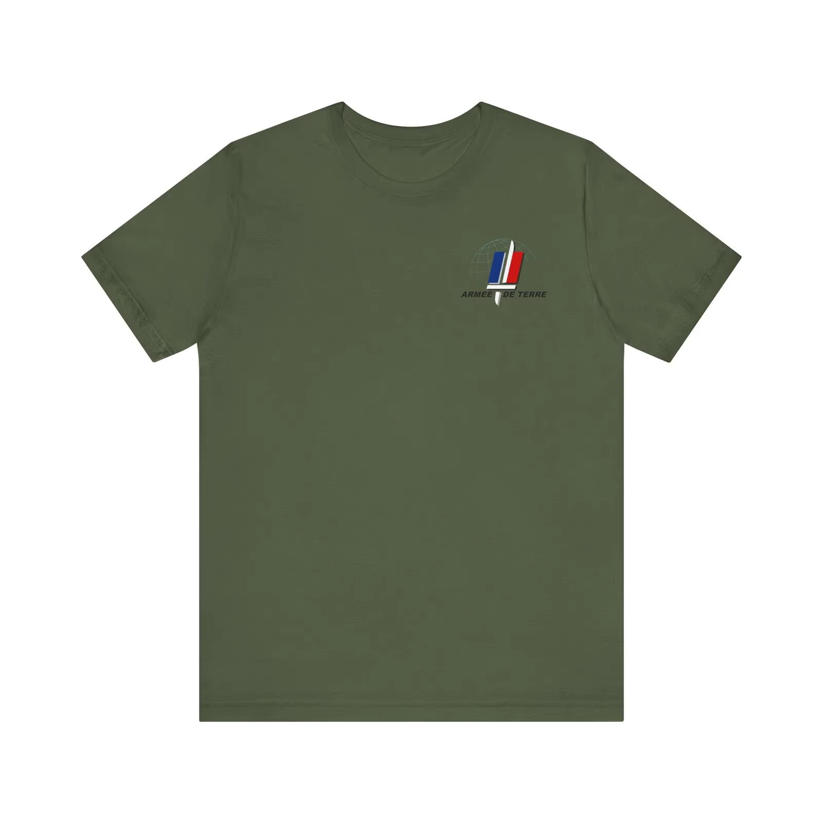 T-shirt Manches Courtes 100% Coton, Décontracté, Armée Française, Terre