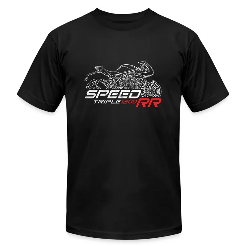 T-shirt décontracté pour hommes, avec image de moto Triumphs Speed Triple 1200 RR, pour motards, 100