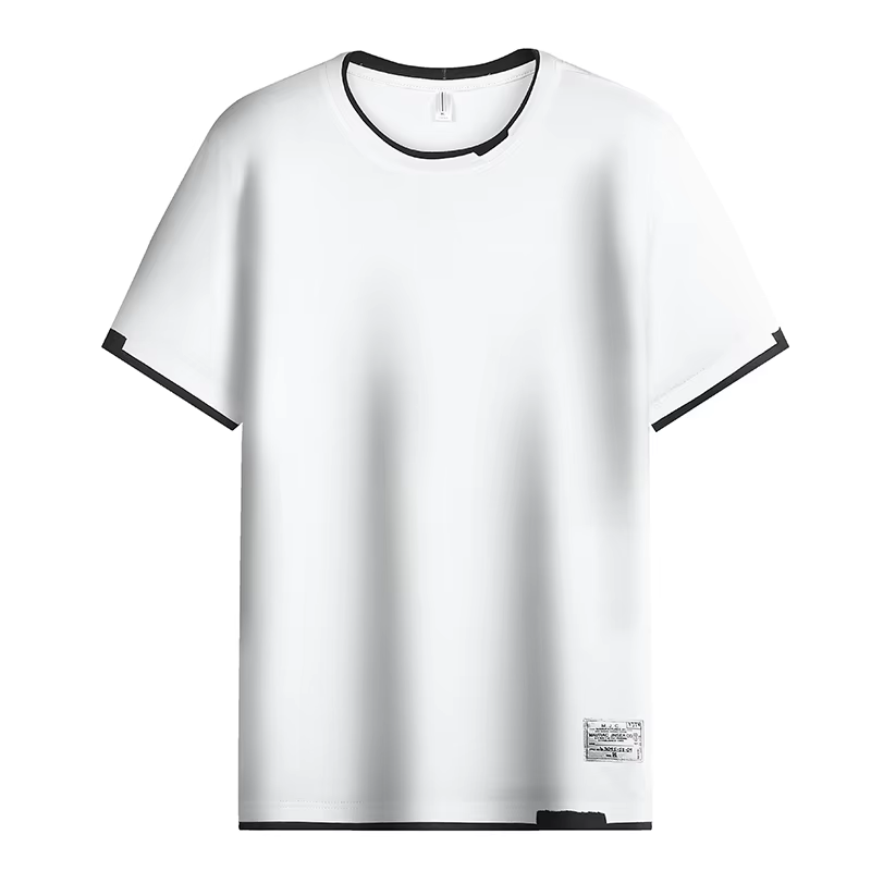 FGKKS 2024 T-shirt style décontracté pour hommes pur coton respirant mode à manches courtes concepti
