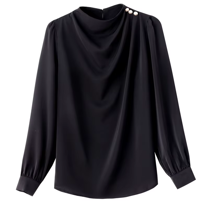 T-shirt Rouge à Manches sulfet Col Rond pour Femme, Élégant, Décontracté, avec lèvent