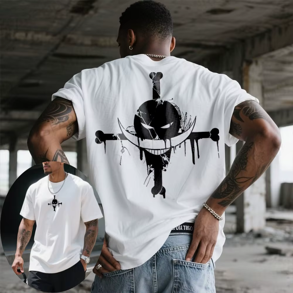 T-shirt avec logo des pirates Whitebeard, One Piece Edward Newgate Anime Casual Streetwear T-shirt b