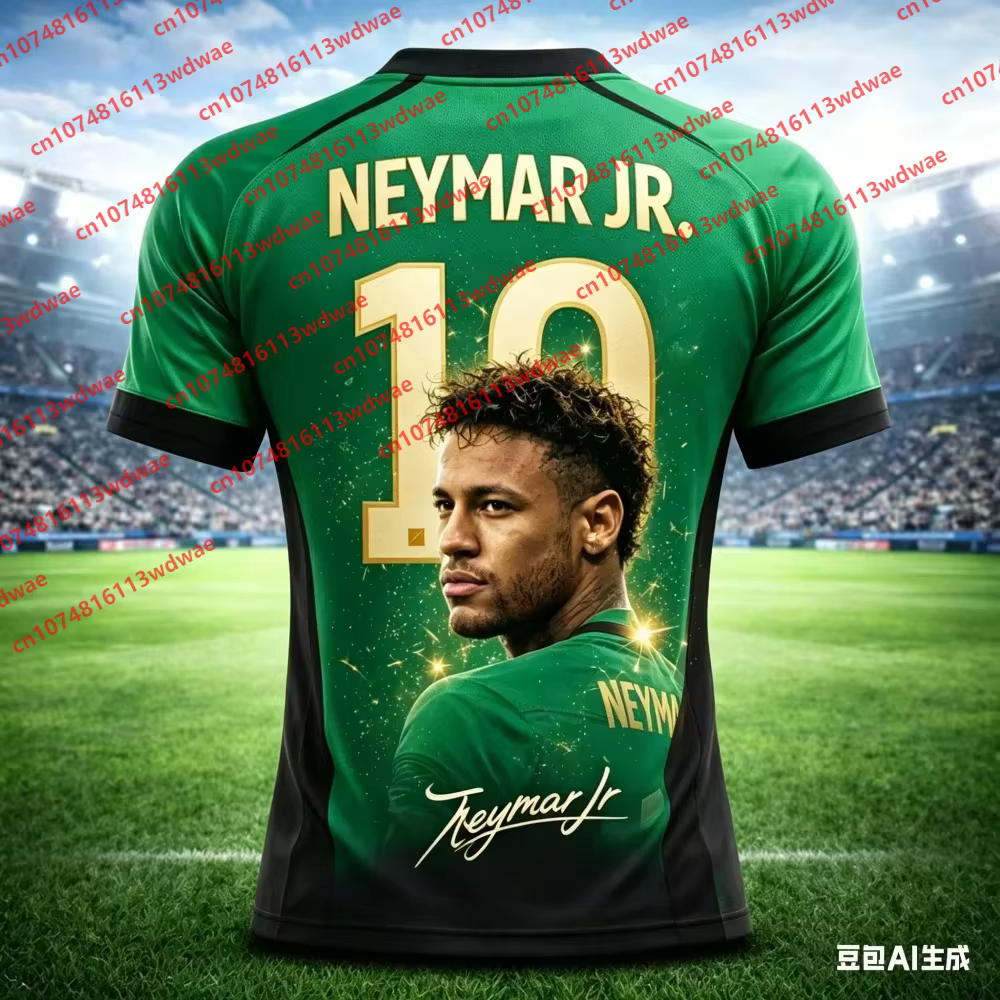 T-shirt de football Neymar respirant et à séchage rapide, adapté à l'entraînement et aux matchs de f