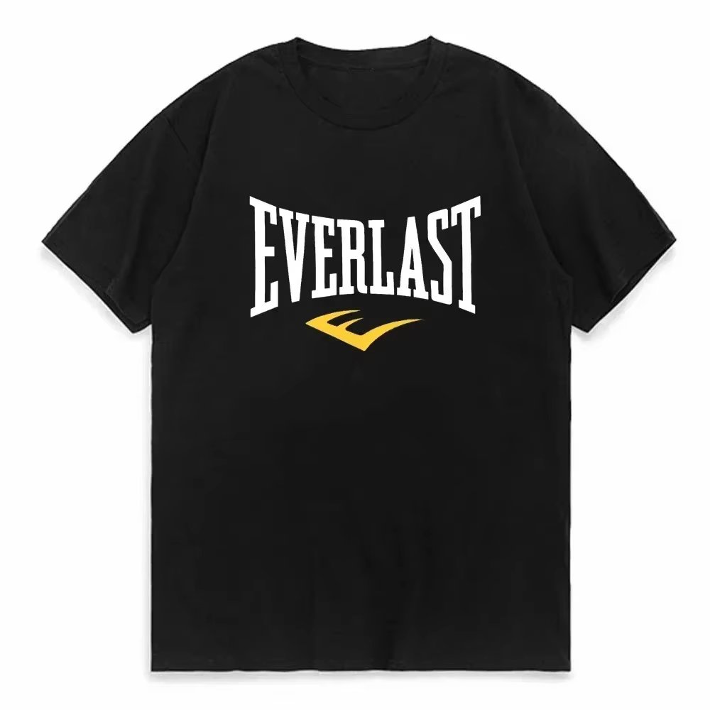 T-shirt unisexe avec logo EVERLAST Boxing, imprimé col rond, coton d'été, style streetwear Harajuku,