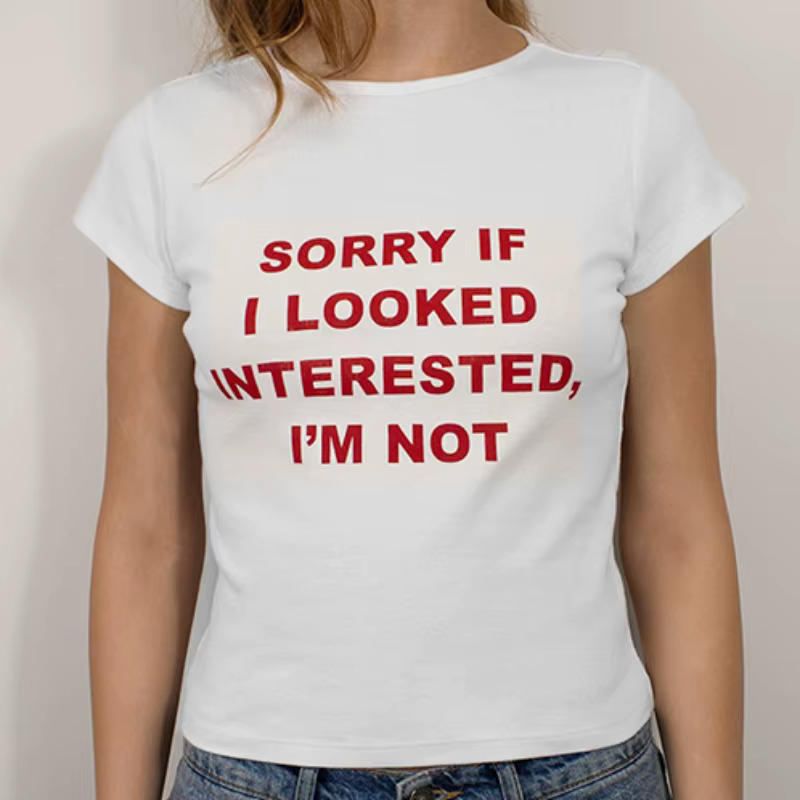 T-Shirt à Manches Courtes et Col Rond pour Femme, Vêtement Vintage, Sexy, Slim, à la Mode, Y2k, Stre