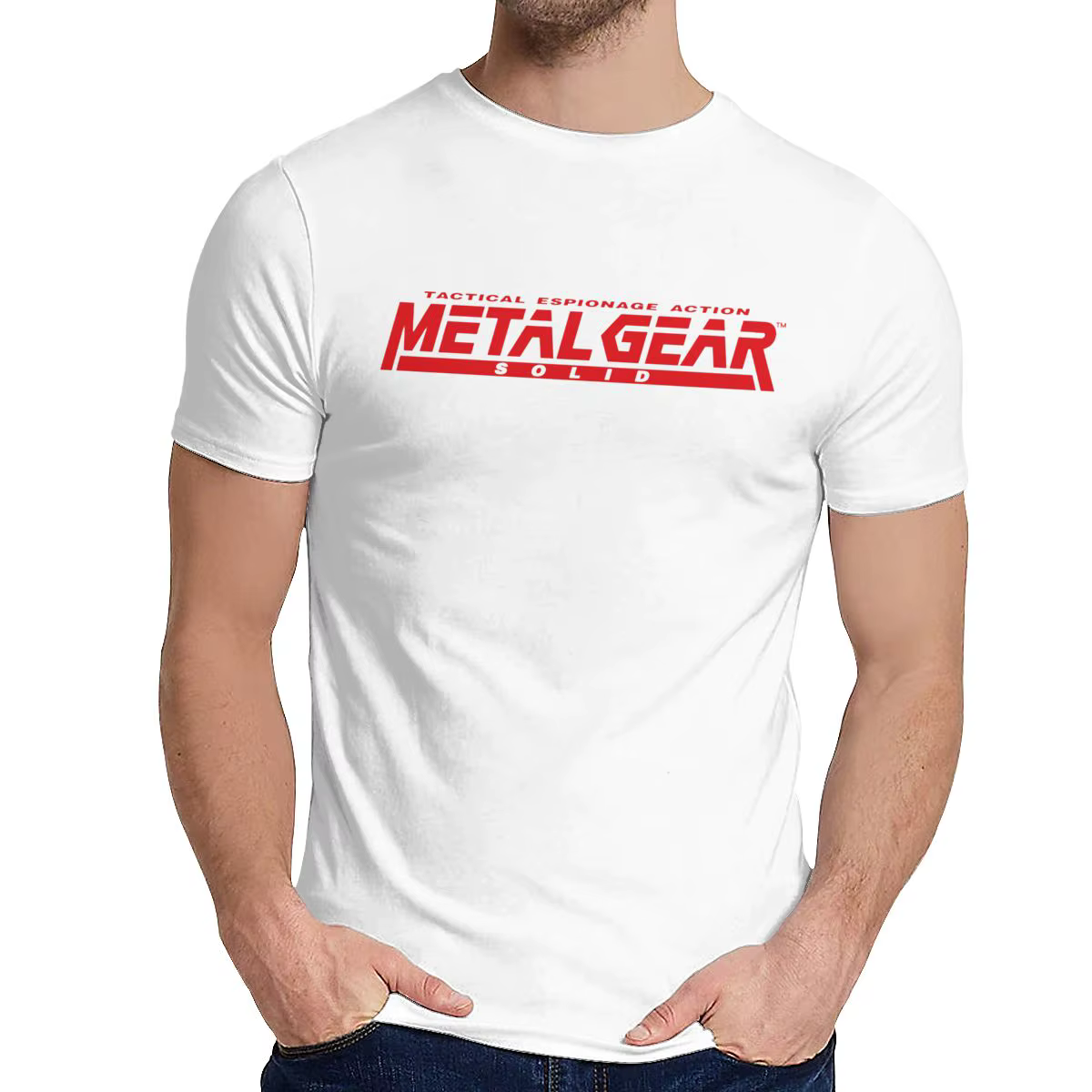 Jeu d'été MGS Metal Gear solide mode drôle impression T-shirt décontracté coton col rond manches cou