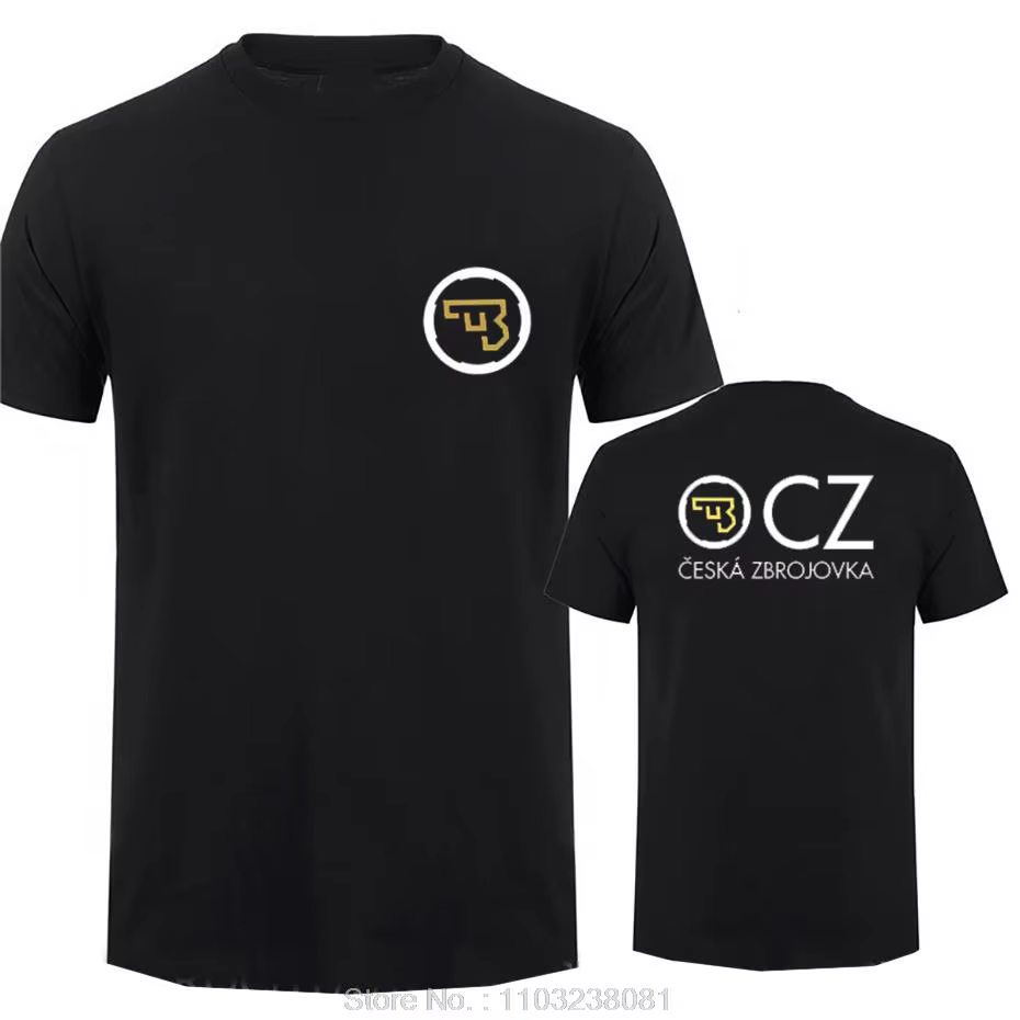 T-shirt Homme 2026 CZ Ceska Zbrojovka Czech Firearms – Haut d'été à Manches Courtes en Coton – Vêtem