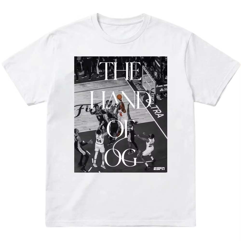 T-shirt unisexe 2026 The Hand Of OG Knicks vs Spurs Fan, 100% coton, style Y2K, col rond, manches co