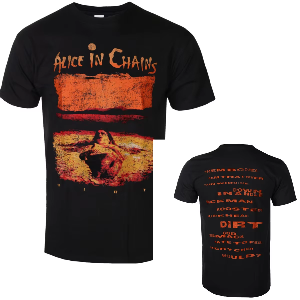 T-shirt unisexe Alice in Chains en coton avec motif graphique, manches courtes, style décontracté, v