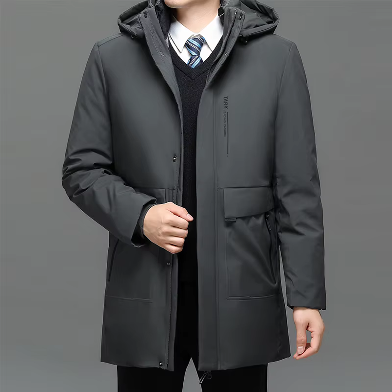 Hommes vestes à capuche vêtements d'extérieur décontractés Parkas longs hommes nouveau automne hiver