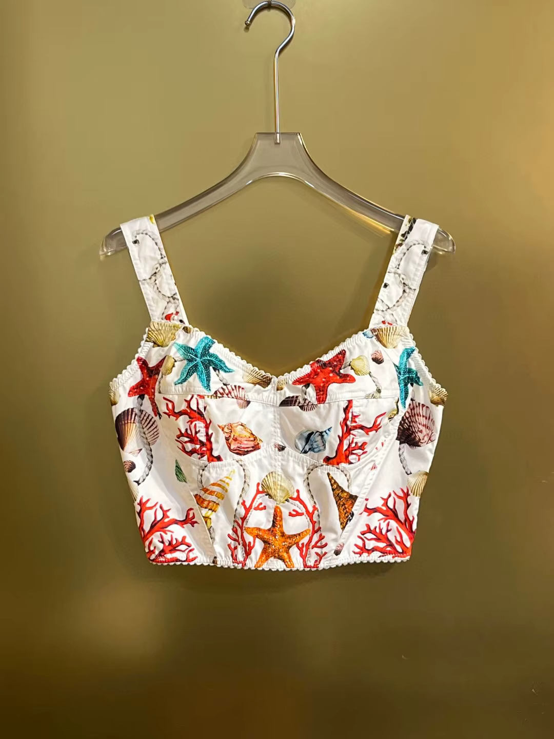 Ensemble 2 pièces d'été de luxe pour femmes, haut court et jupe longue en coton imprimé coquille d'é