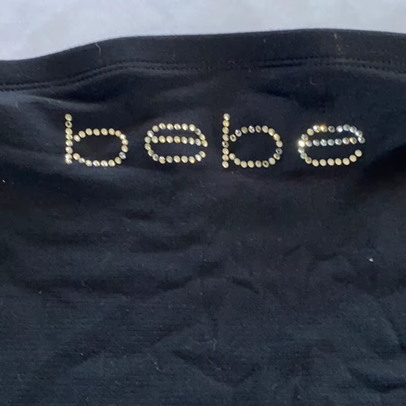 Y2k strass Bebe lettre impression T-shirt femmes bébé T-shirt Vintage été Punk décontracté haut cour