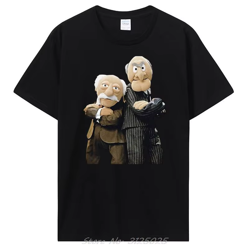 Statler et Waldorf T-Shirt noir vêtements mode 100% coton bonne qualité marque coton chemise Style c