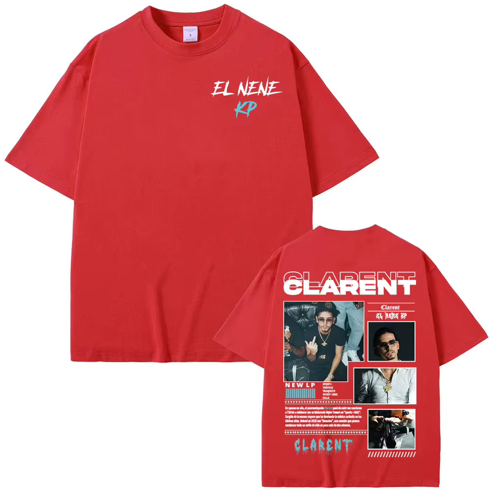 Rappeur CLARENT Album 2025 Tour Merch T-shirt vêtements pour hommes mode Hip Hop rétro T-shirts unis