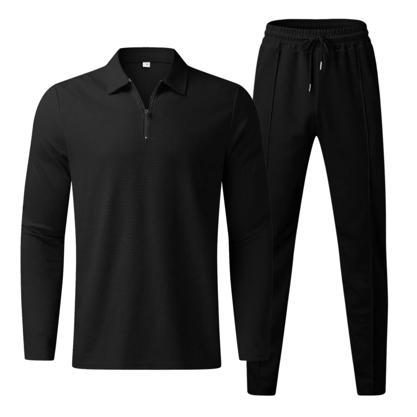 Nouveaux hommes décontracté à manches longues Polo + pantalons de survêtement ensembles de costume s