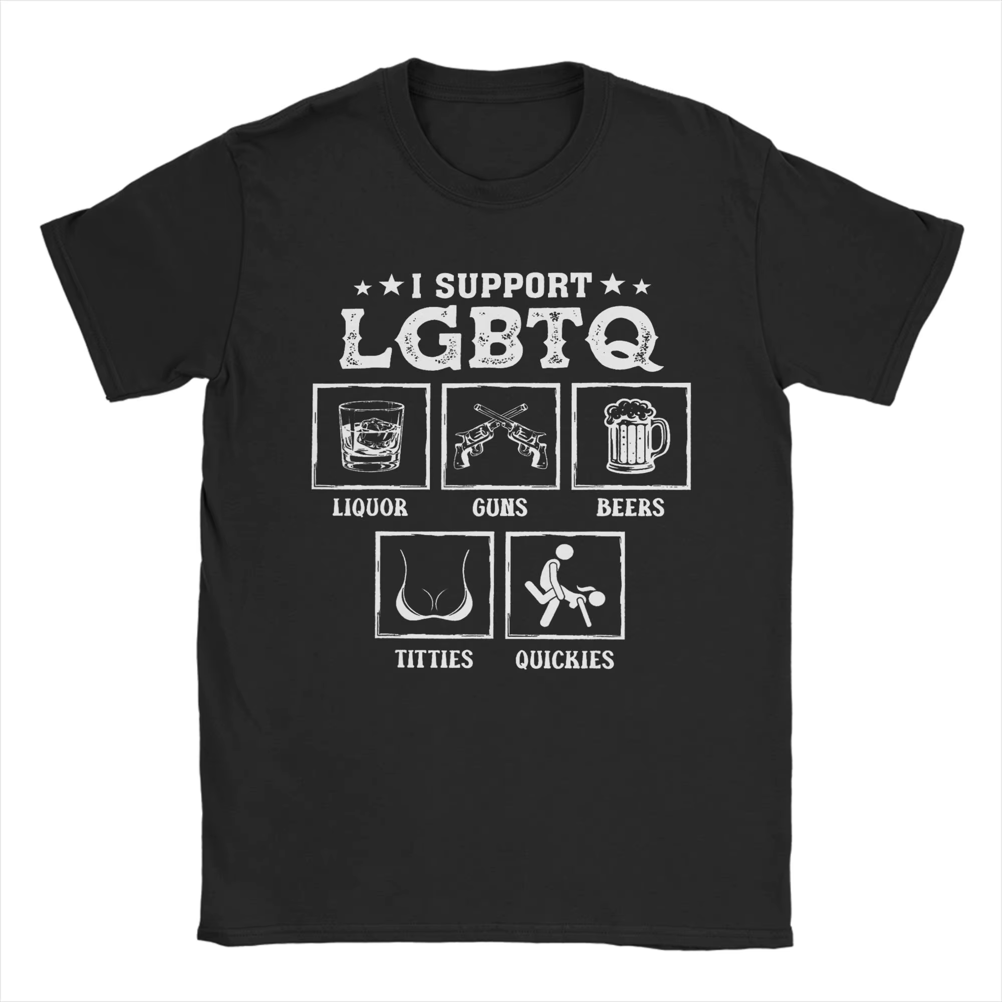 T-shirt drôle et sarcastique « J'apporte mon soutien à la communauté LGBTQ » en coton 100 % pour hom