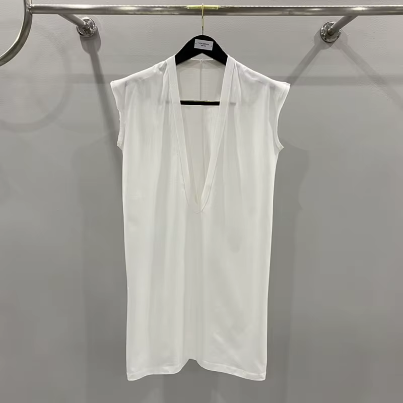 TIFICY-T-shirt en coton High Street pour homme, grand col en V, émail fibrprécieux sombre, même haut