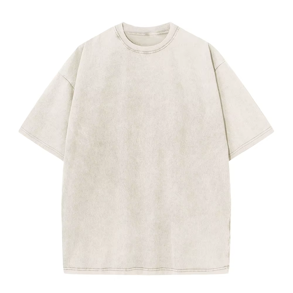 T-Shirt lavé 230G 100 coton solide surdimensionné ample Fitness hommes T-Shirt hauts épaules tombant