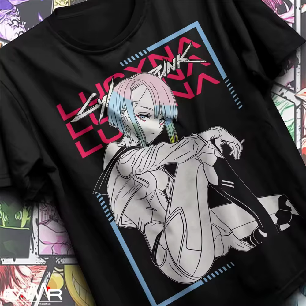 Cyber Edgerunners coton haute qualité t-shirt Harajuku japonais concepteur hommes t-shirt Harajuku u