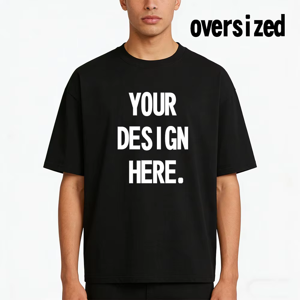 T-shirt Oversize en Coton Personnalisé 2026 – Imprimé sur Mesure, Style Harajuku, Créez Votre Propre