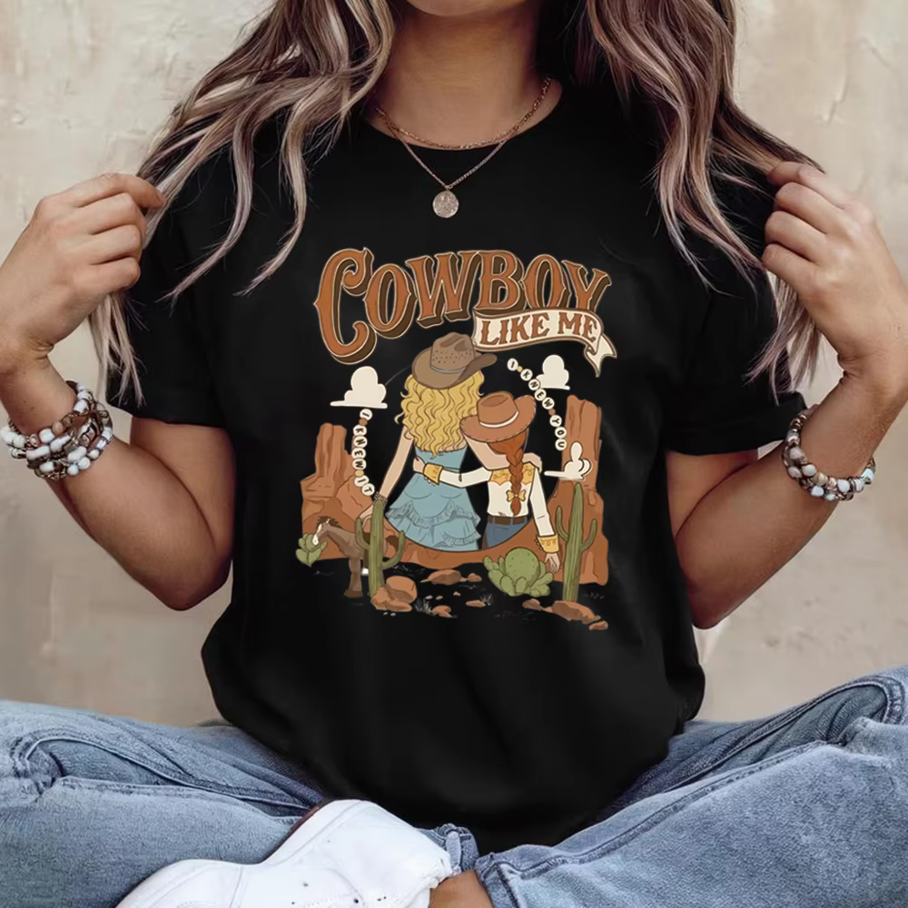 T-shirt Cowboy Like Me Vintage Western I Knew It I Knew You pour femme, hauts d'été à manches courte