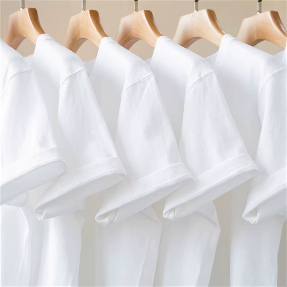 Hommes t-shirt été couverture en coton femmes couleur unie t-shirts vierges col rond à manches court