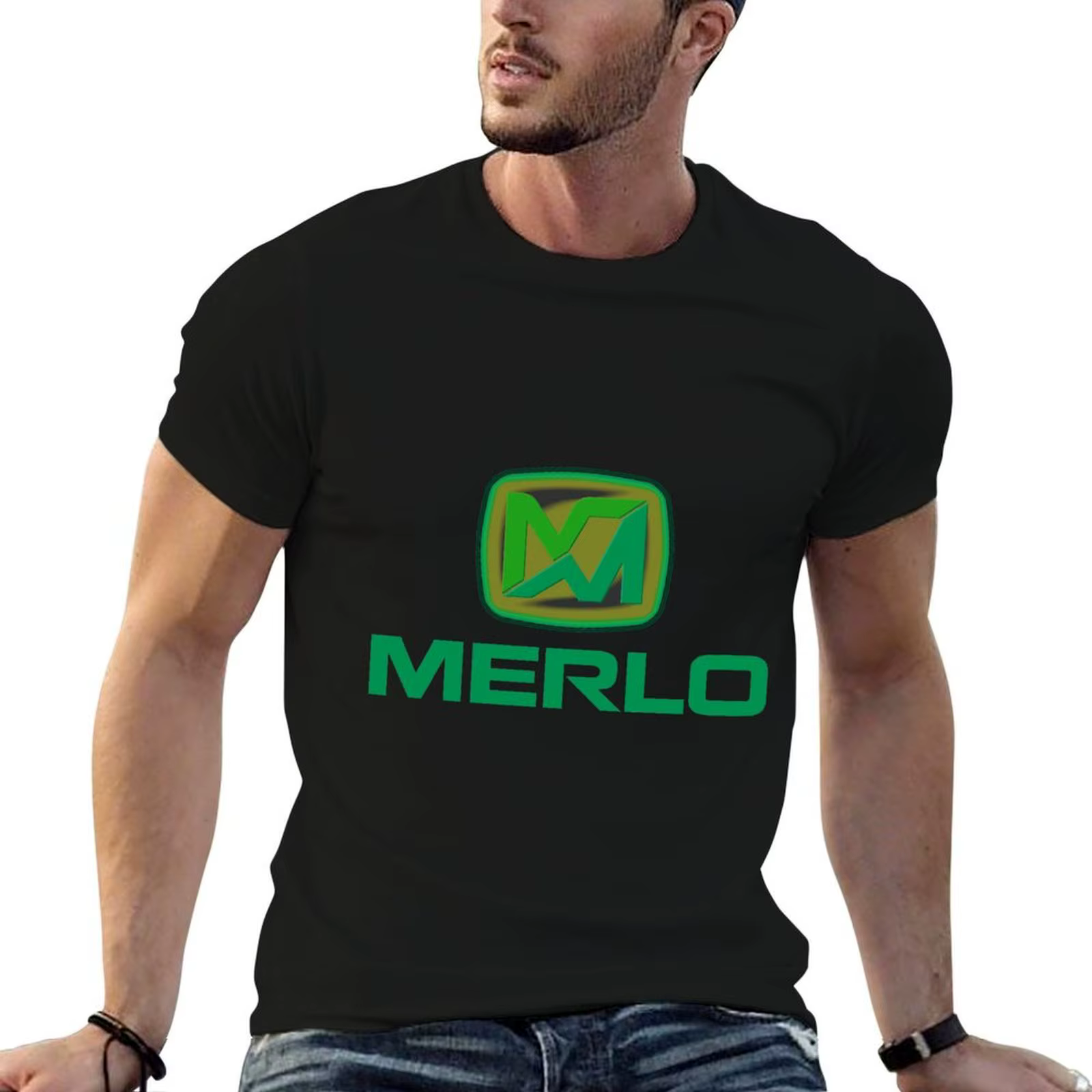 T-shirt avec logo Merlo, t-shirt essentiel en coton, t-shirt pour homme, t-shirt de luxe pour homme