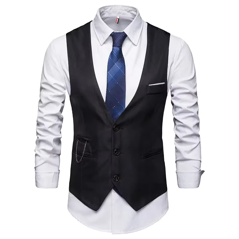 Gilet sans manches oversize pour homme 2026 – Gilet multi-poches confortable à simple boutonnage de
