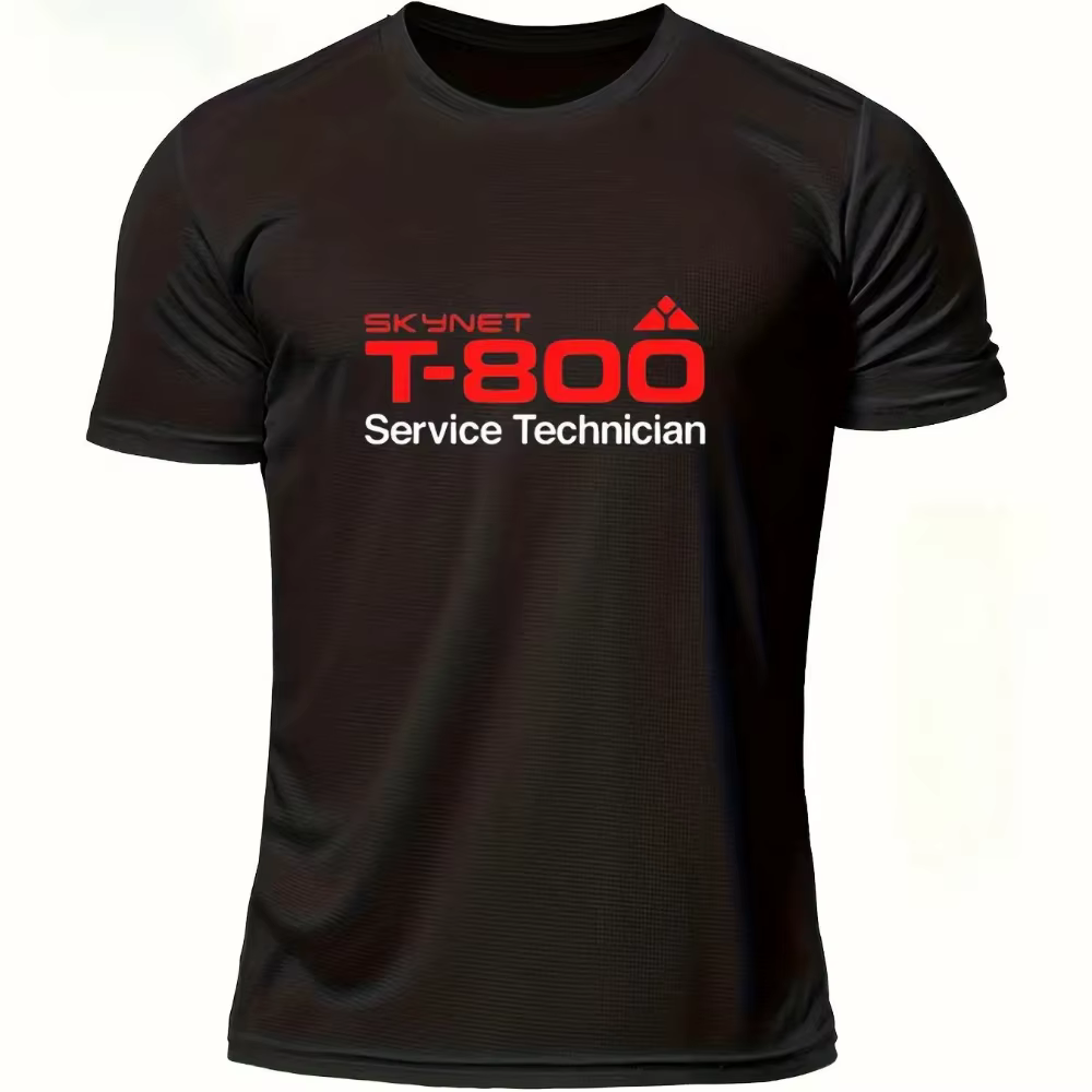 T-shirt pour homme Cyberpunk SKYNET T-800 Terminator, motif respirant en maille, manches courtes, co