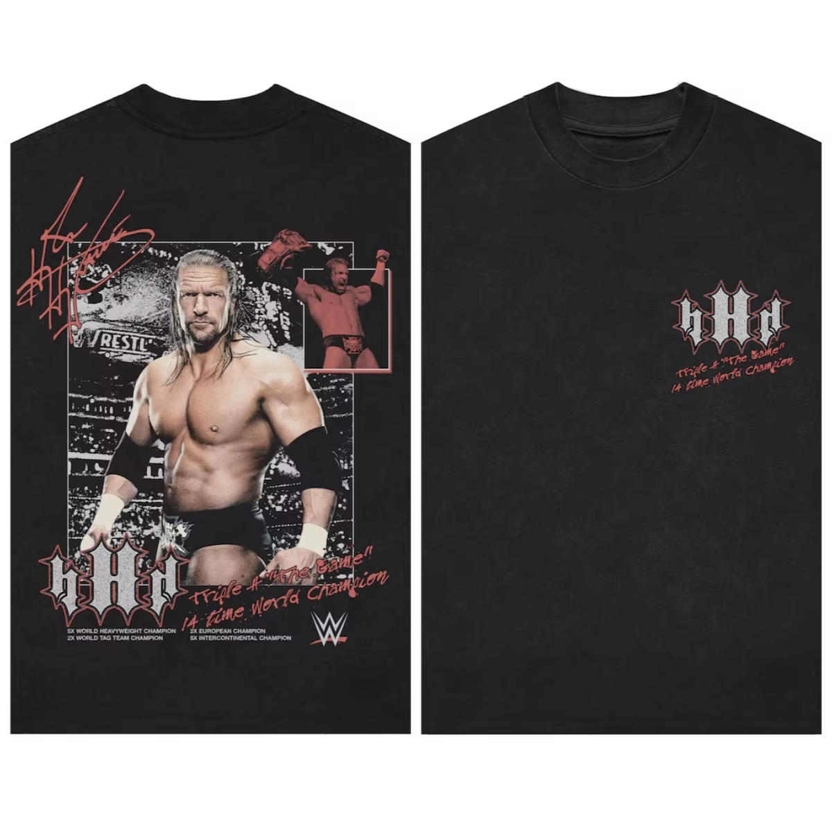Triple H 100% coton chemise homme surdimensionné portrait graphiques chemise noire 2026 nouvel été f