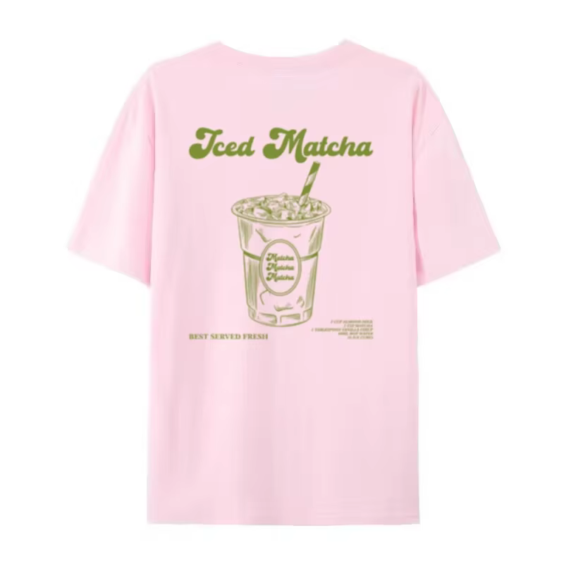 Rétro esthétique glacé Matcha T-Shirts mignon Matcha amant t-shirt femmes été surdimensionné Streetw