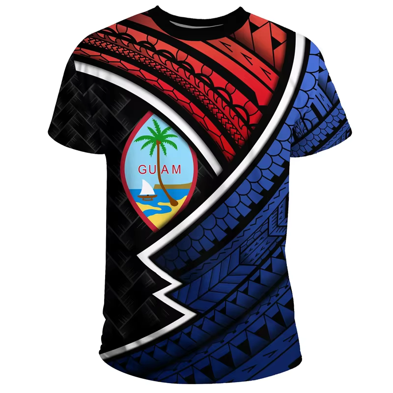 T-shirt Manches Courtes Col Rond pour Homme, Estival et Décontracté, Imprimé en 3D, Style Hawaïen