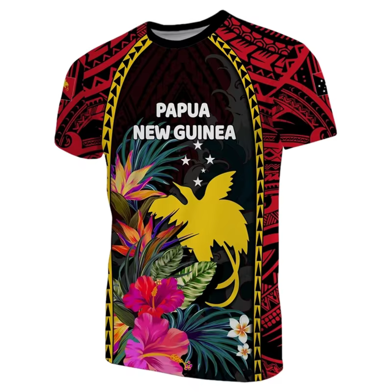 Papouasie-nouvelle-guin drapeau carte graphique t-shirts PNG emblème National t-shirt pour hommes vê