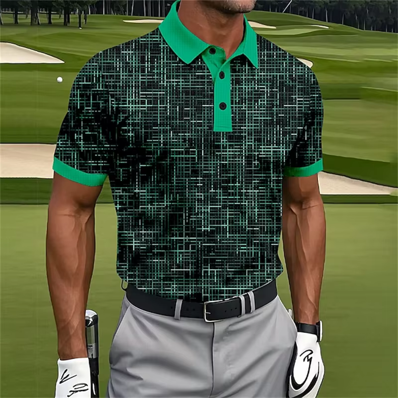 2025 nouveaux polos pour hommes 3d rayure imprimé vêtements pour hommes été décontracté à manches co