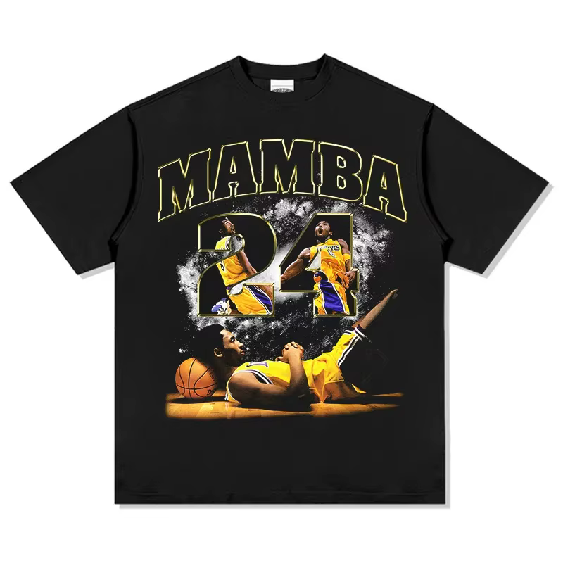 T-shirt unisexe rétro streetwear Kobe Basketball Star, coton doux respirant, entraînement de basket-